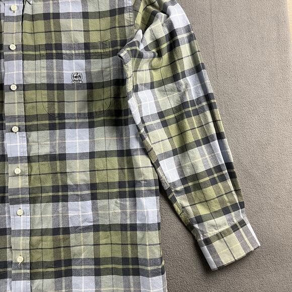 Cinch Shirt Mens Size Large Green Long Sleeve Button Up Plaid Western Rodeo - Picture 5 of 9